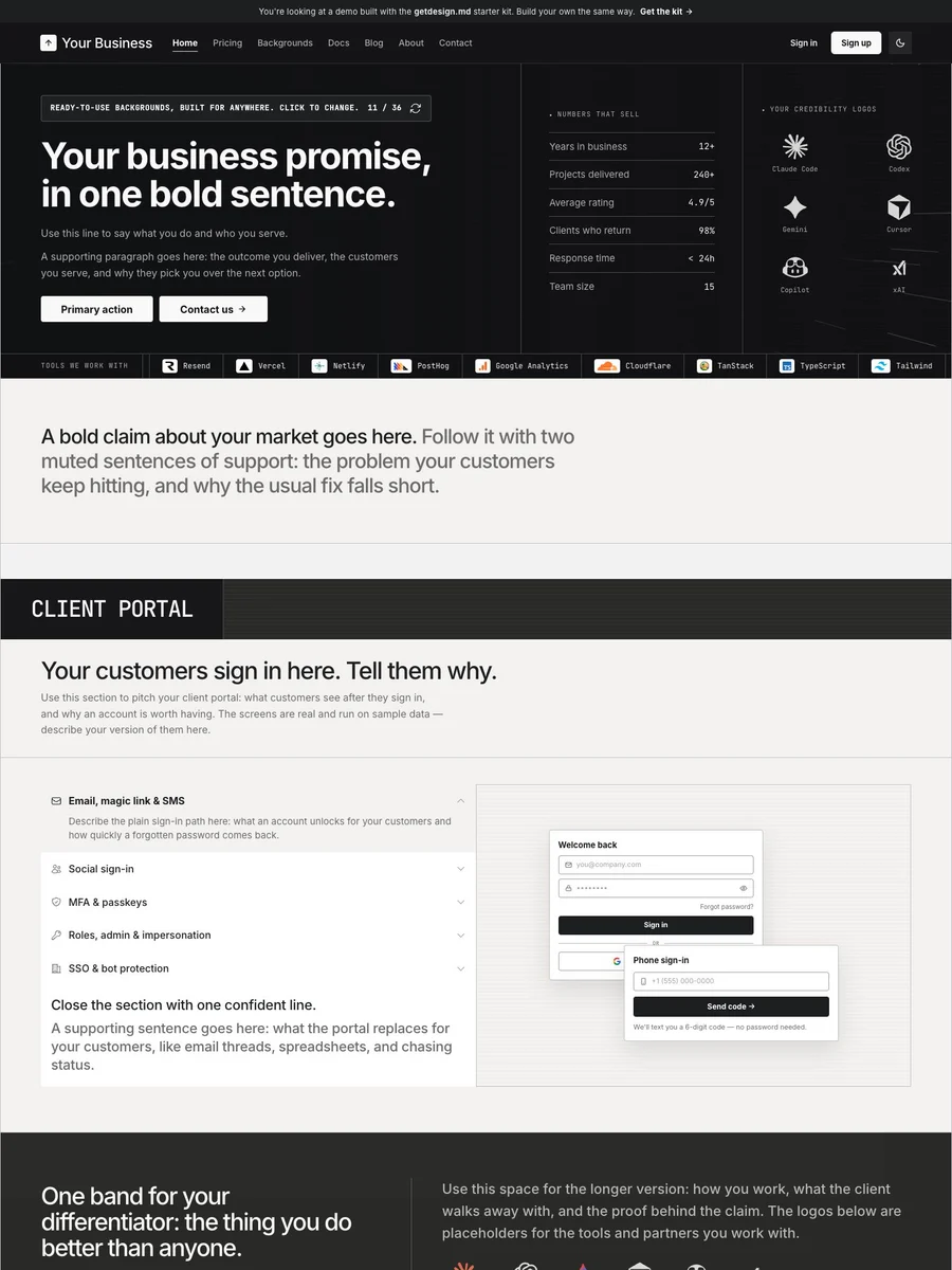 Business Website template preview