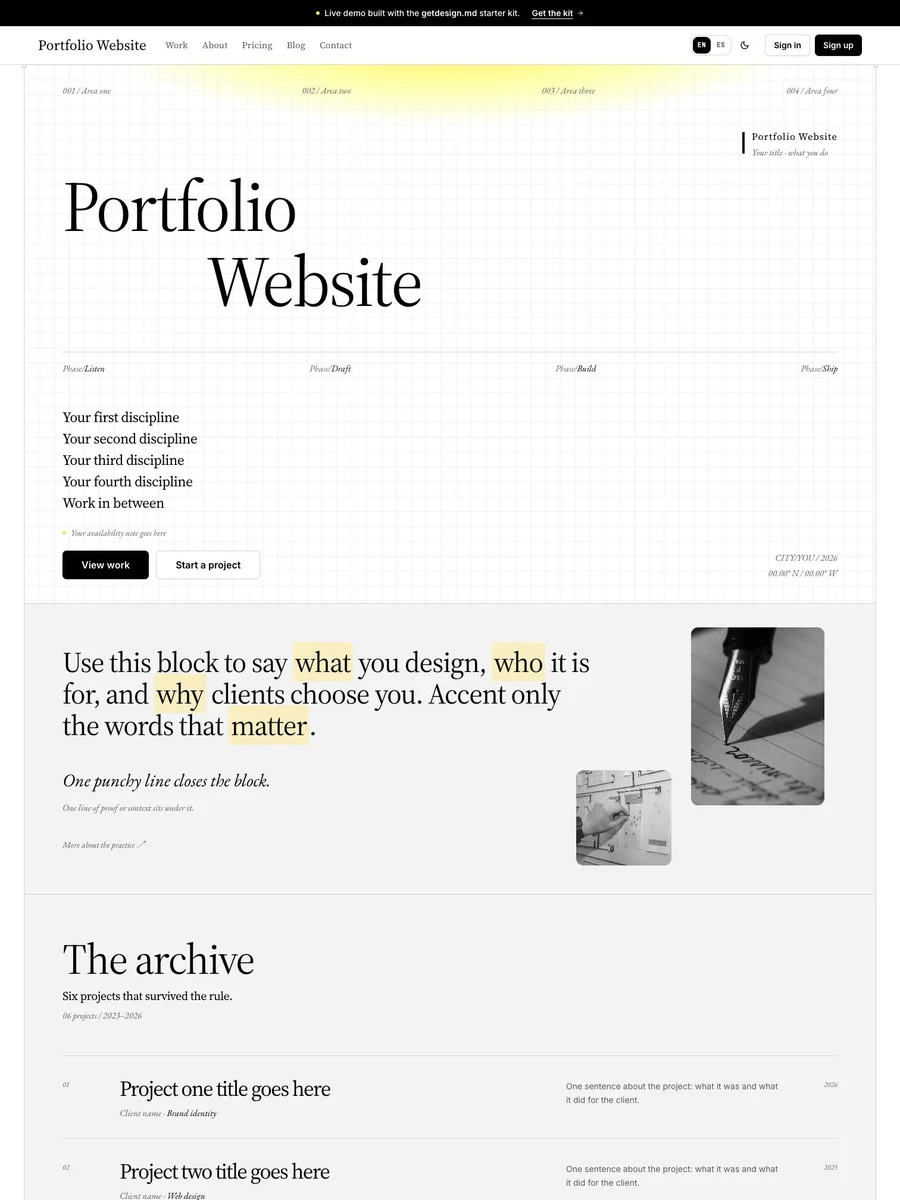 Portfolio Website template preview