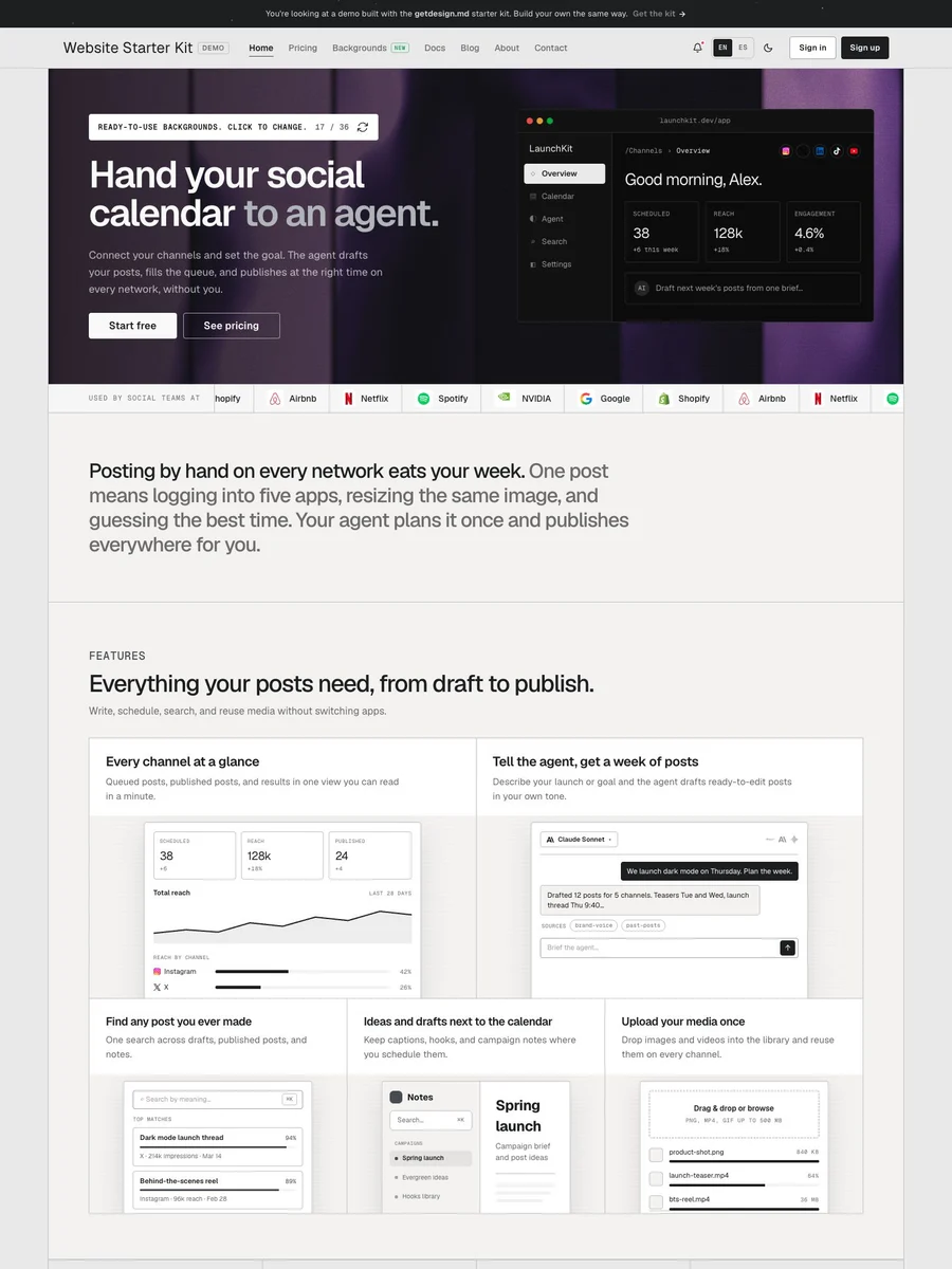 SaaS Landing Page template preview