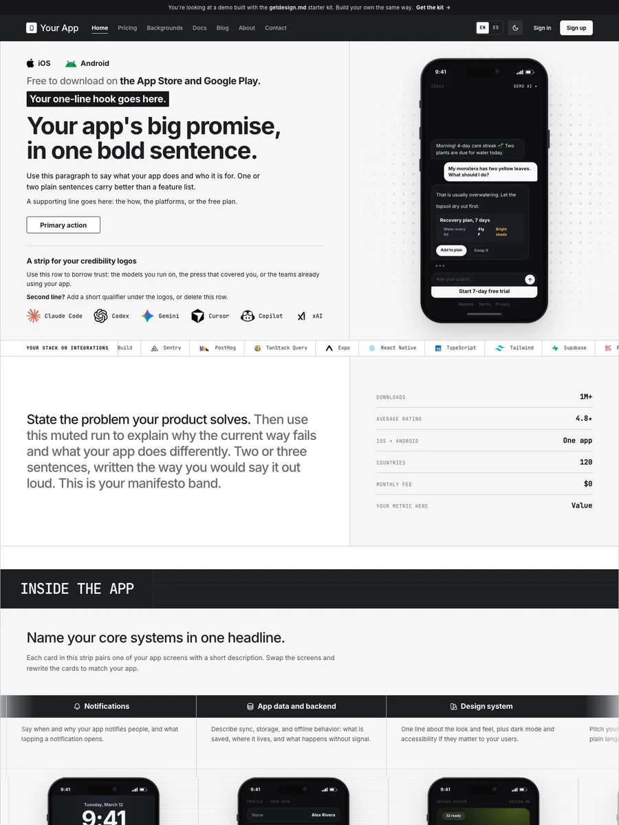 Startup Website template preview